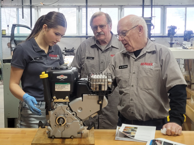 Mentors and student study Briggs & Stratton motor